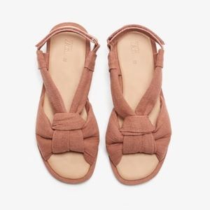 Zara brown linen sandals